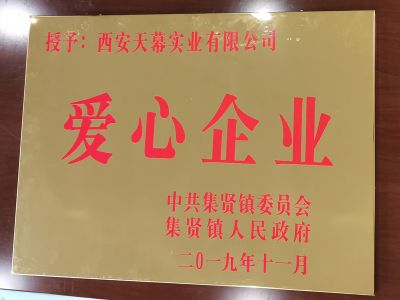 中共集賢鎮(zhèn)委員會(huì)、集賢鎮(zhèn)人民政府授予西安天幕實(shí)業(yè)有限公司“愛(ài)心企業(yè)”